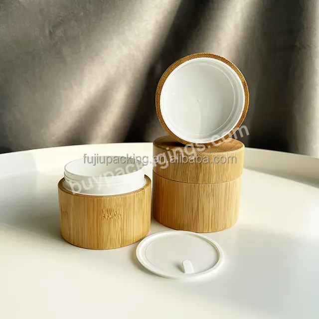 Super March Hot Sale Bamboo Wooden Cosmetic Round Cosmetic Packaging Set Face Cream Jar 30g 50g Cosmetic Jars Container