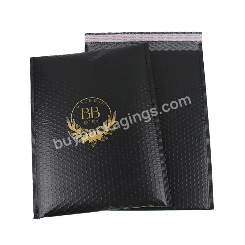 Super September Promotion Custom Logo Print Black Poly Bubble Padded Shipping Bags Bubble Mailing Envelopes Self Seal