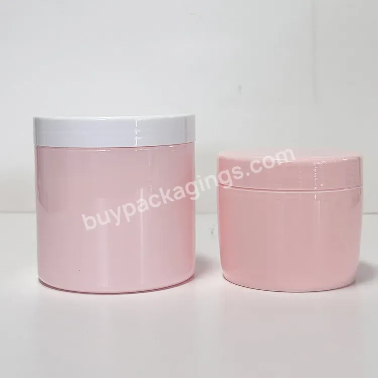 Superior Materials Round Cosmetic Packaging Container Pet Pink Plastic Cream Jar For Skincare 150g 200g 250g 300g 400mg 500g - Buy Cosmetic Face Cream Jar,Superior Materials Round Cosmetic Packaging Container Cosmetic Luxury Jar,Organic Cosmetic Jar