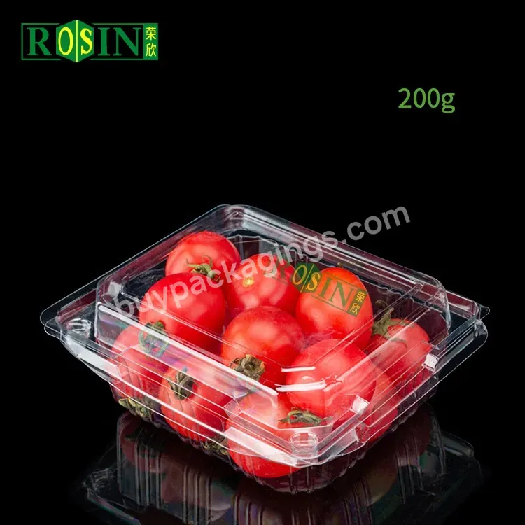 Supermarket Disposable Clear Pet Hinged Clamshell Fruit Salad Food Packaging Container Plastic Fruits Box