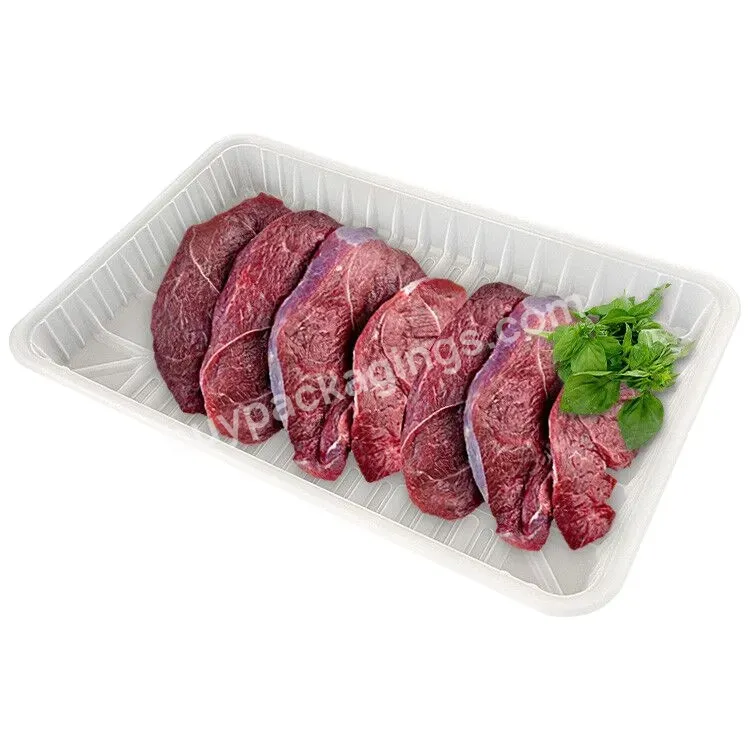 Supermarket Pp Tray Beef Fresh Meat Frozen White Biodegradable Recyclable Pet Meat Packaging Tray