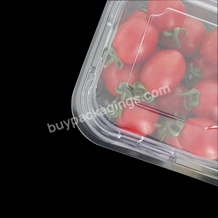 Supermarket Thermoforming Blister Disposable Clear Pet Clamshell Fruit And Vegetable Plastic Packaging Box