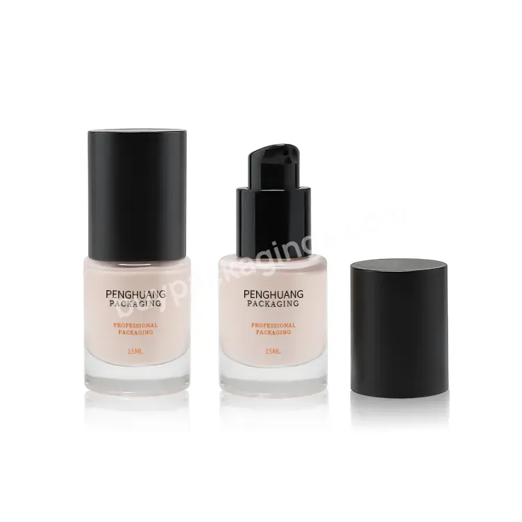 Supplier 15ml Skin Care Makeup Liquid Foundation Bottle Bb Cream Container Make Up Packaging With Squeeze Pump