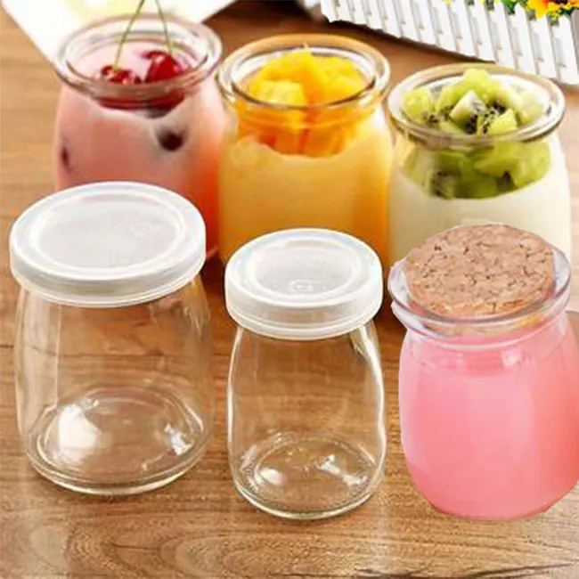 Supplier Custom Empty Pudding Yogurt Jam Jar Glass Bottle With Metal Lid For Sale