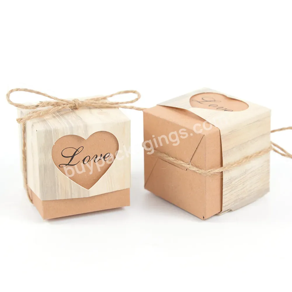 Supplies Wedding Birthday Party Decoration Rustic Boxes With Jute String Diy Love Heart Kraft Paper Candy Box Gifts Bags