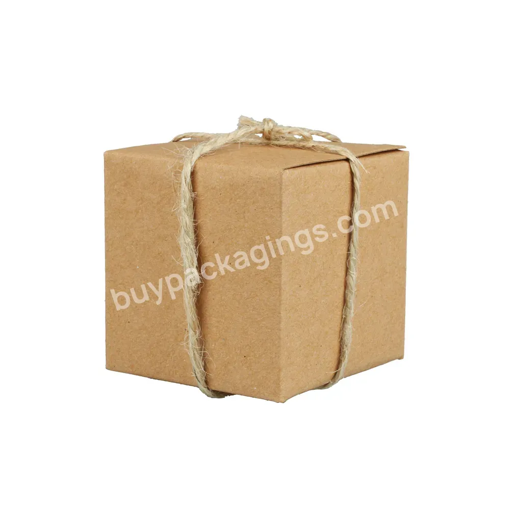 Supplies Wedding Party Favors Custom Logo 2" X 2" X 2" Candy Gift Box Gift Bags Wrapping Brown Kraft Boxes Square Box Paper