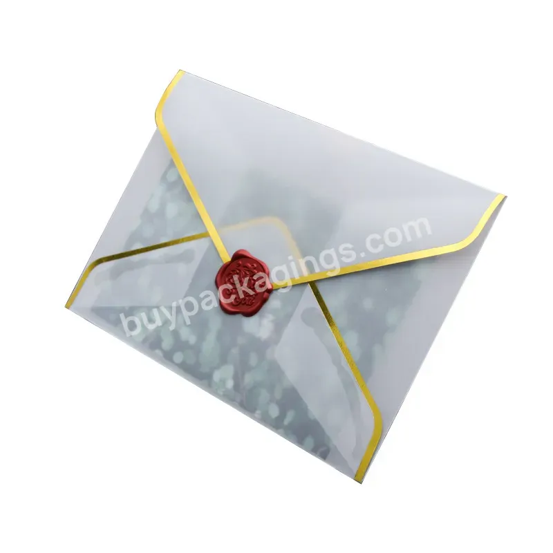 Support Customization Gold Foiled Logo Black Tracing Paper Envelope Transparent Paper Gift Envelope