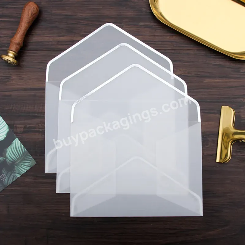 Support Customization Gold Foiled Logo Black Tracing Paper Envelope Transparent Paper Gift Envelope