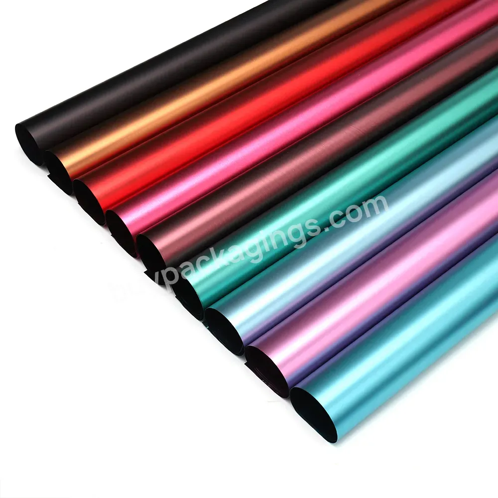 Surface Glittery 58*58cm Waterproof Bopp Plastic Flower Bouquet Wrapping Paper Wrap Film