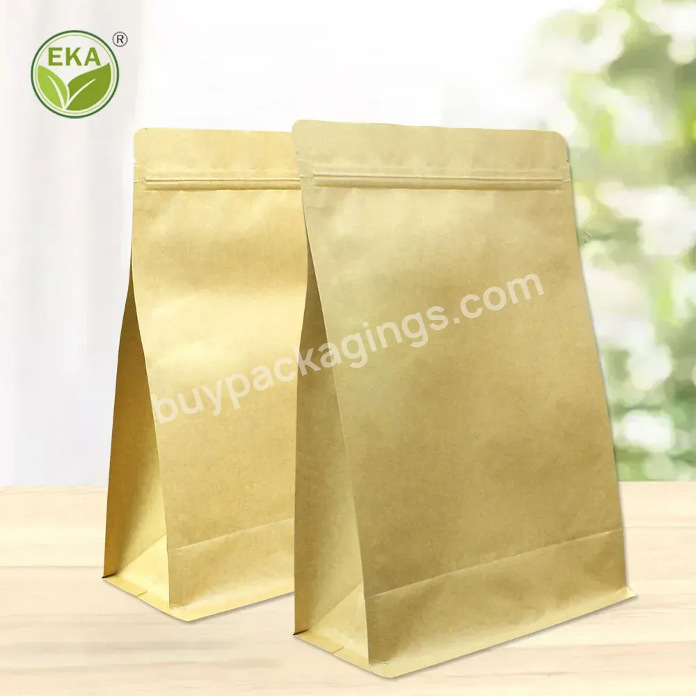 Sustainable Compostable Eco Friendly Kraft Paper Bag Tea Packing Food Packaging Paper Bag With Your Own Logo