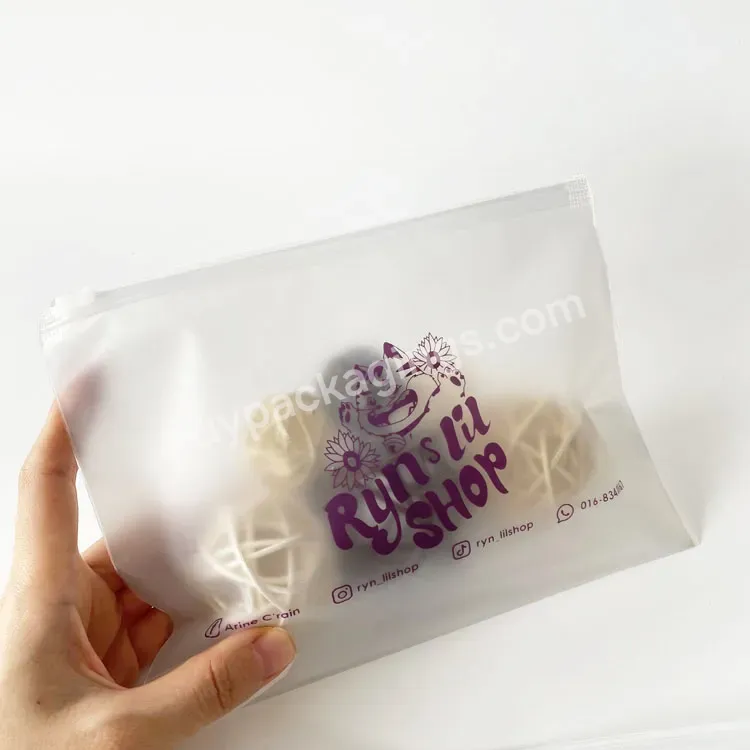 Swimwear Garment Bags Custom Logo Plastic Zip Lock Bag Small Frosted Packaging Bags With Print
