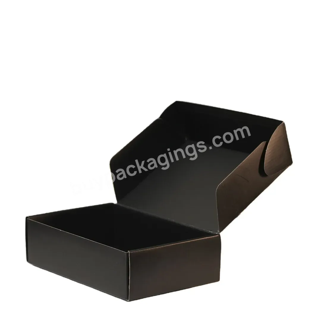 T Shirt Packaging Boxes Small Glossy Paper Package Custom Corrugated Black Box With Logo