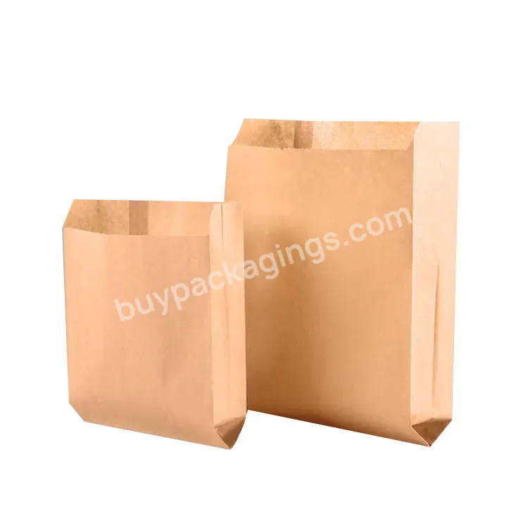 Take Away Fast Food Paper Bag With Square Bottom,High Quality Kraft Paper Bag Without Handle