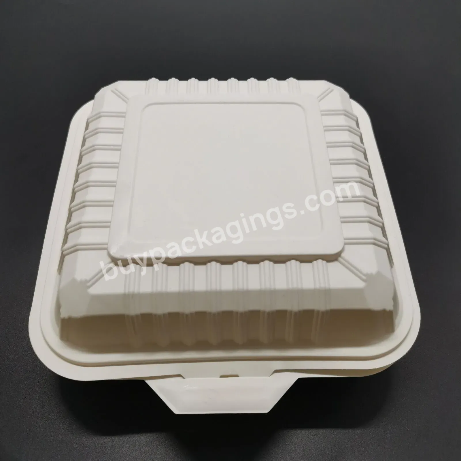 Take Out Container Food 3 Compartment Pp Corn Starch Lunch Box Packing Clamshell Disposable Best Price White 39*20*6cm 5000pcs