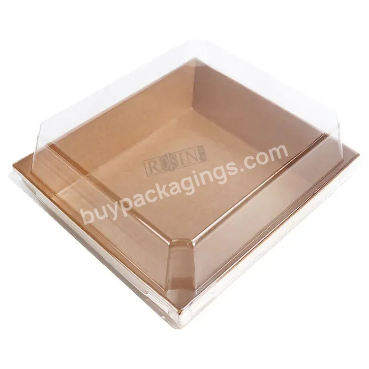 Take Out Paper Salad Food Container With Clear Lid Disposable Sushi Packaging Container Paper Takeaway Custom Sushi Box