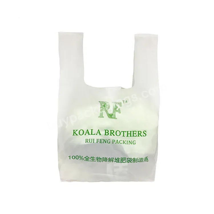 Take-out Supermarket Shopping Bag Food Packing Biodegradable Plastic Bag T Shirt Compostable Vest Bag For Food