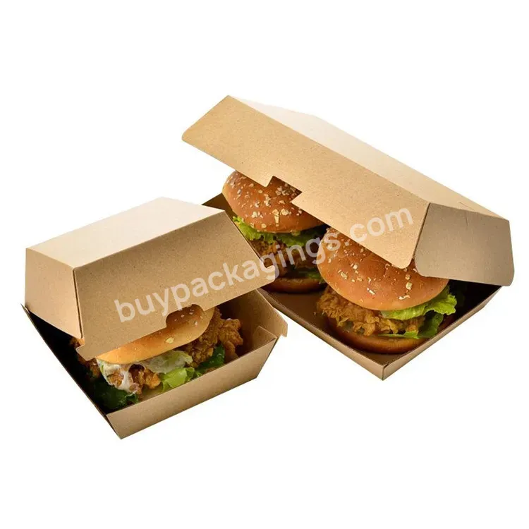 Takeaway Burger Kraft Food Boxes Made From Rigid Corrugated Kraft Card