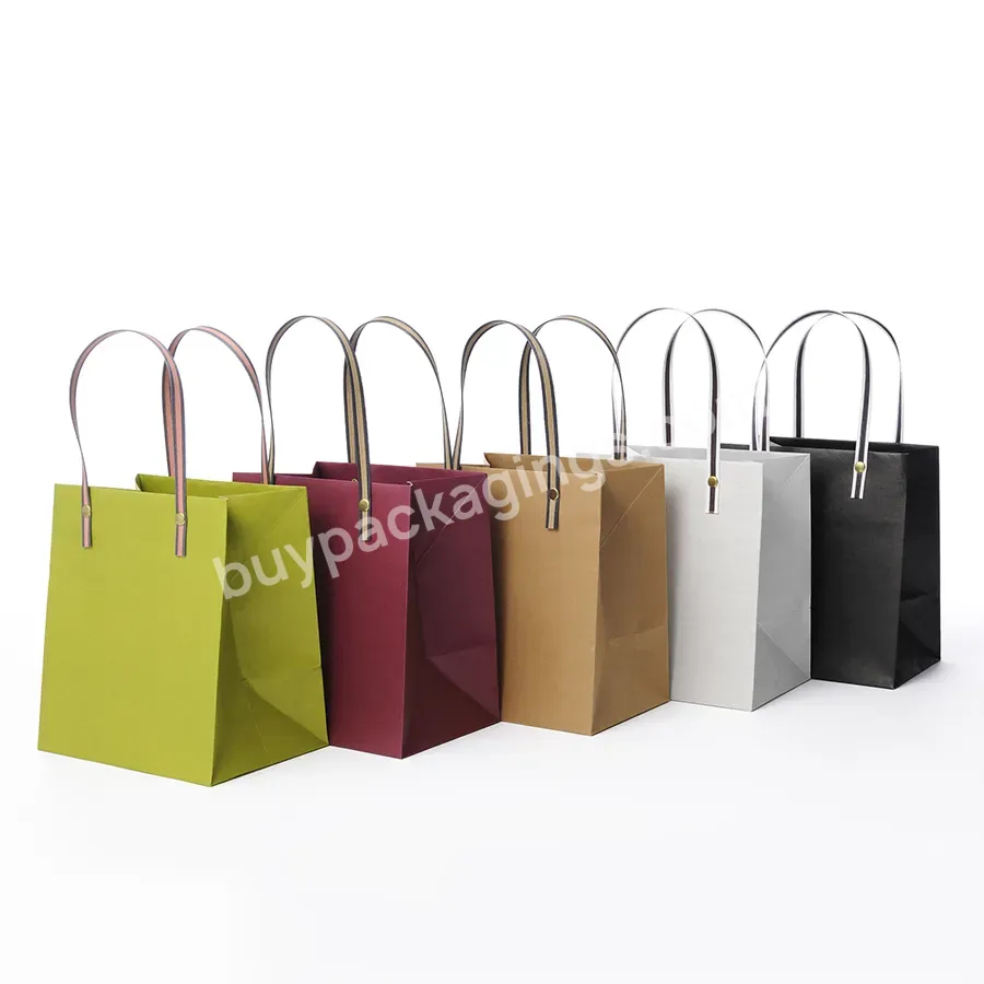 Takeaway Fast Food Carry Paper Bag Custom Print Logo White Brown Kraft Gift Shopping Tote Packaging Paper Bags With Handles