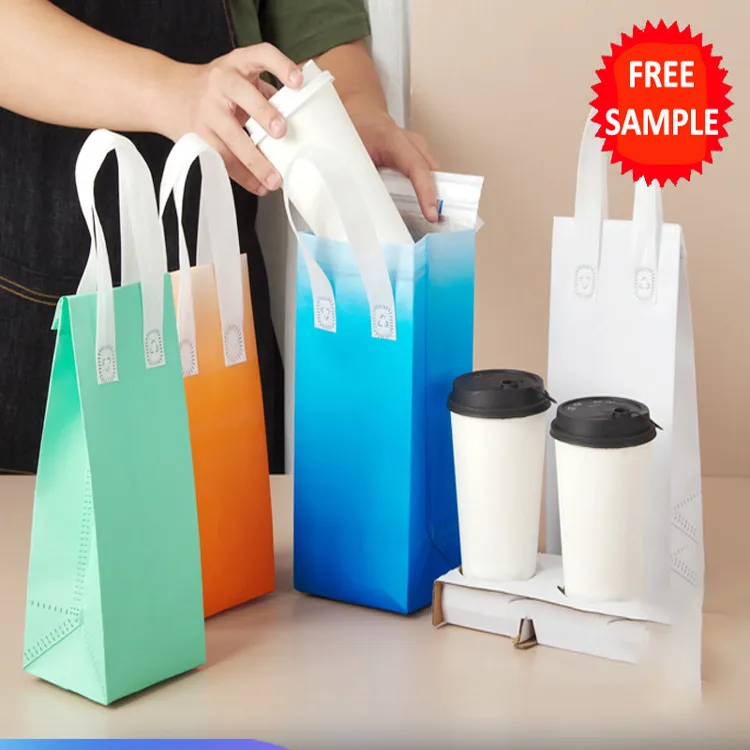 Takeaway lamination ice cream aluminum foil milk tea coffee yogurt single cup small non woven insulated cooler bag