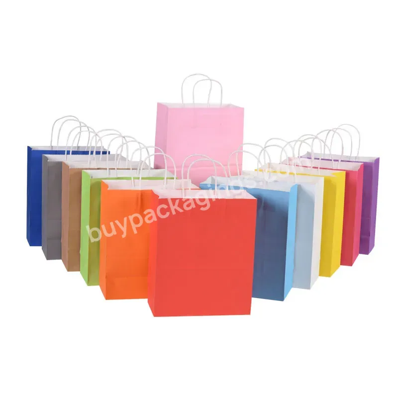 Takeaway Milk Tea Kraft Paper Bag Portable Clothing Shopping Bags Gift Packing Color Paper Bag