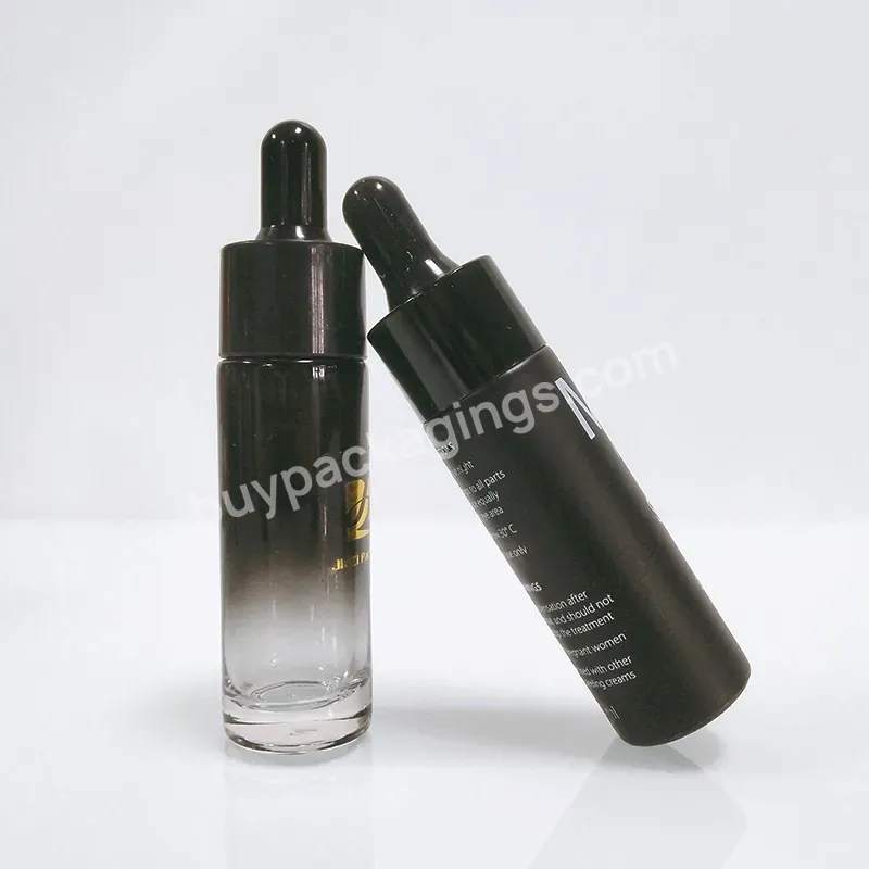 Tall Straight Round Purple Black White Pink 30ml 1oz 15ml Glass Dropper Bottles With Gold Silver Pump Dropper Lid