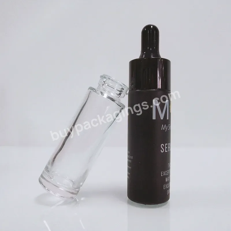 Tall Straight Round Purple Black White Pink 30ml 1oz 15ml Glass Dropper Bottles With Gold Silver Pump Dropper Lid