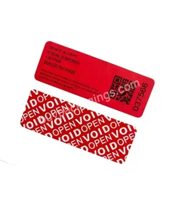 Tamper Proof Security Seal Label Void Sticker Logo Custom Packaging Printing - Buy Security Seal Sticker Label,Label Stickers For High Security Equipment,Waterproof Stickers.