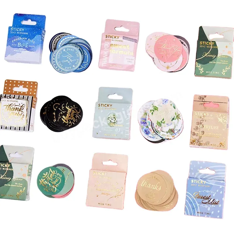 Thank You Label Printed Decoration Masking Paper Art Paper Label Sticker Packaging Seals