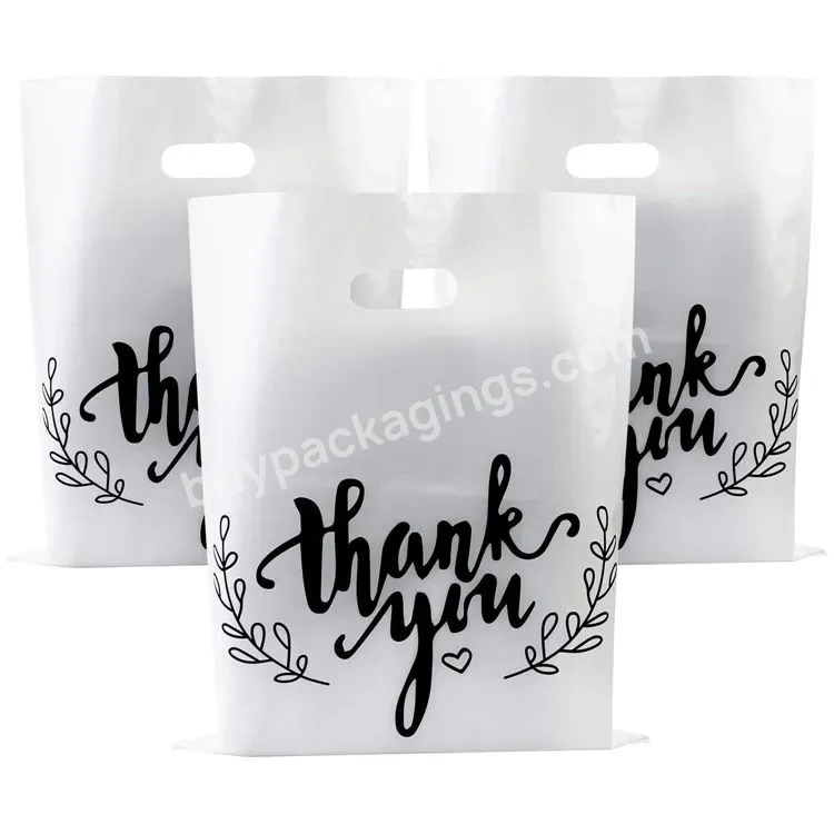 Thank You Merchandise Bags Die Cut Handle Plastic Gift Bags Goodie Bags