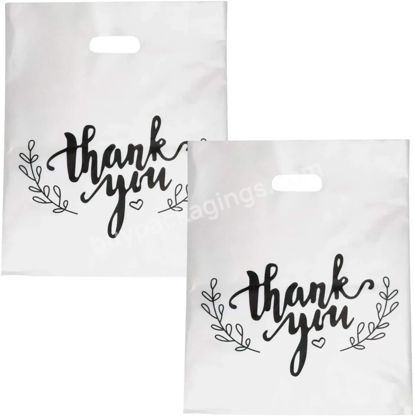 Thank You Merchandise Bags Die Cut Handle Plastic Gift Bags Goodie Bags