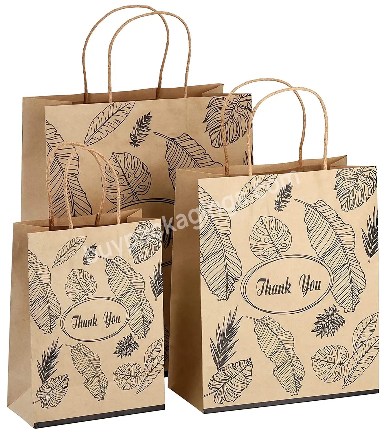 Thank You Paper Bags With Handles Bulk Paper Shopping Bags