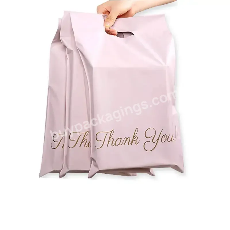 Thanks You Poly Courier Shipping Bag Self Adhesive Mailing Bags With Handles Custom Pink Poly Mailers Courier Bag With Handle