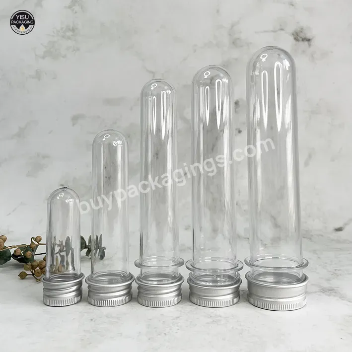 The Color Of The Pet Tube Cover Can Be Customized 40ml Test Tube With Aluminum Screw Cap For Candy Packaging - Buy 10ml Plastic Test Tubes Vial Screw Seal,Aluminium Test Tubes,Pet Clear Tube Flat.