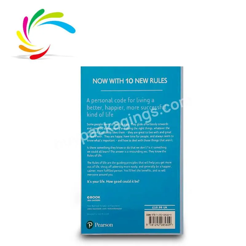 The International bestseller Book THE RULES OF LIFE factory direct sale cheap custom perfect binding soft cover book printing