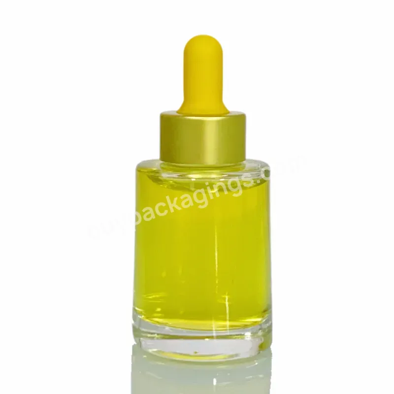 Thick Wall Clear 30ml Glass Dropper Bottle Heavy Bottom Transparent 1oz Glass Cosmetic Serum Bottle For Skincare