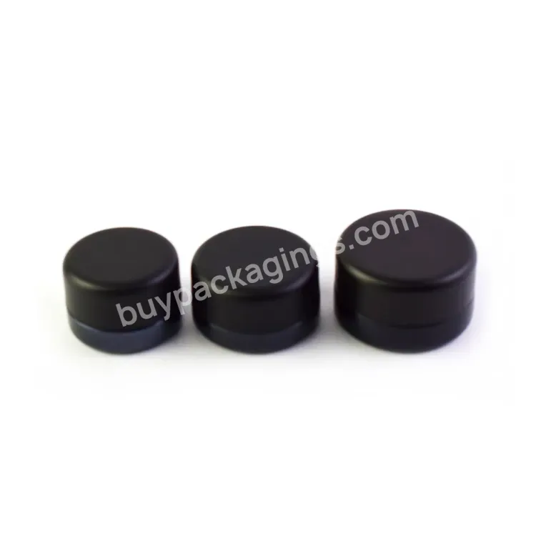 Thick Wall Glass Concentrate Jars Oil Storage 420 Packaging 2 Gram 9ml Child Resistant Glossy Black Uv Glass Jar With Black Cap