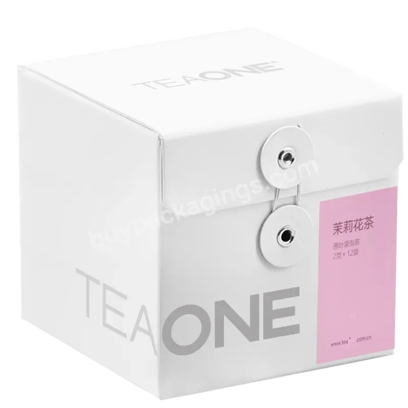 Thick White Recycled Paperboard White Folding Boxes Crash Bottom Boxes Square Tea Bag Packaging Box