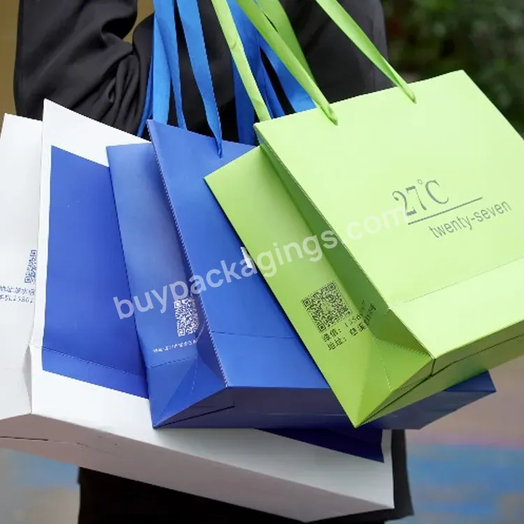 Thicken Paperbags Customized Luxury Biodegradable Recycled Portable Reusable Paper Bag For Grocery - Buy Thicken Luxury Recycled Paperbags For Grocery,Reusable Paper Bag,Customized Logo.