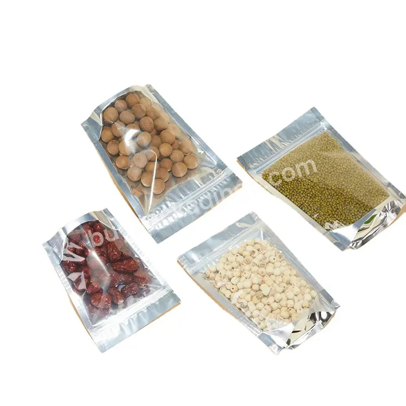 Thickened 200 Micron Single-sided Aluminum Foil Self Sealing Bag Vacuum Tea Food Packaging Bag Self-supporting Tin Paper Bag