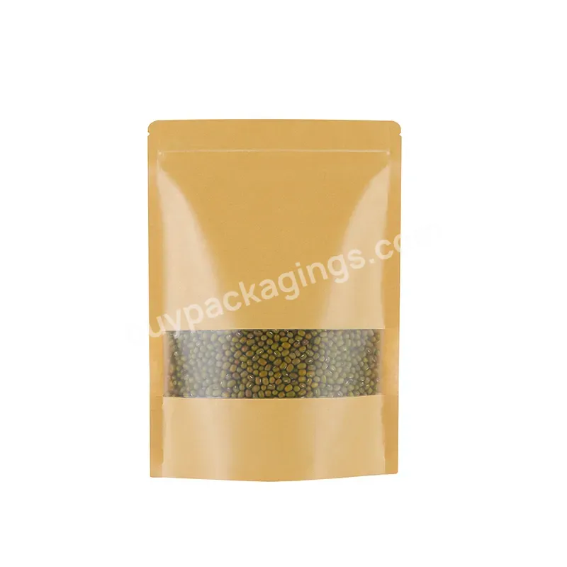 Thickened 320 Microns Stock Monochrome Vertical Holiday Gift Yellow Frosted Windowed Kraft Paper Bag