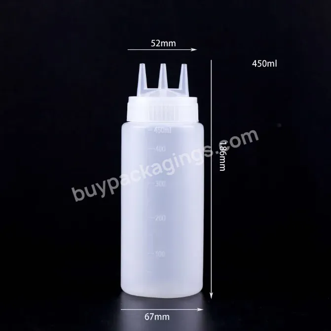 Three Holes Squeezed Hot Sauce Bottle Pe Salad Dressing Bottle Plastic Pe Seasoning Bottle