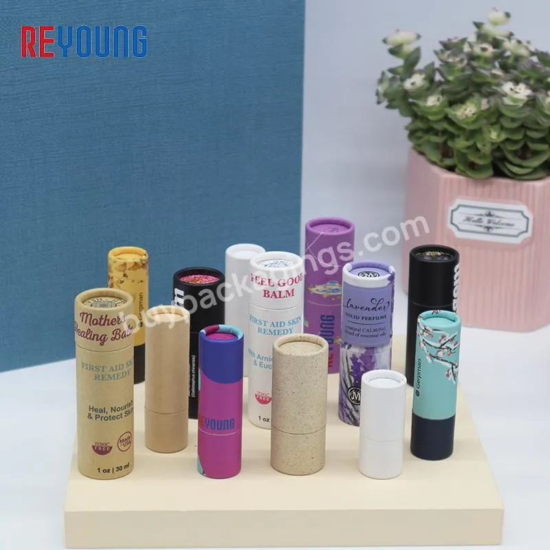 Tint Tube Custom Print Push Lip Balm Lipstick Push Up Roll On Mini Paper Tube Packaging For Deodorant Lipstick Lip Balm Cosmetic