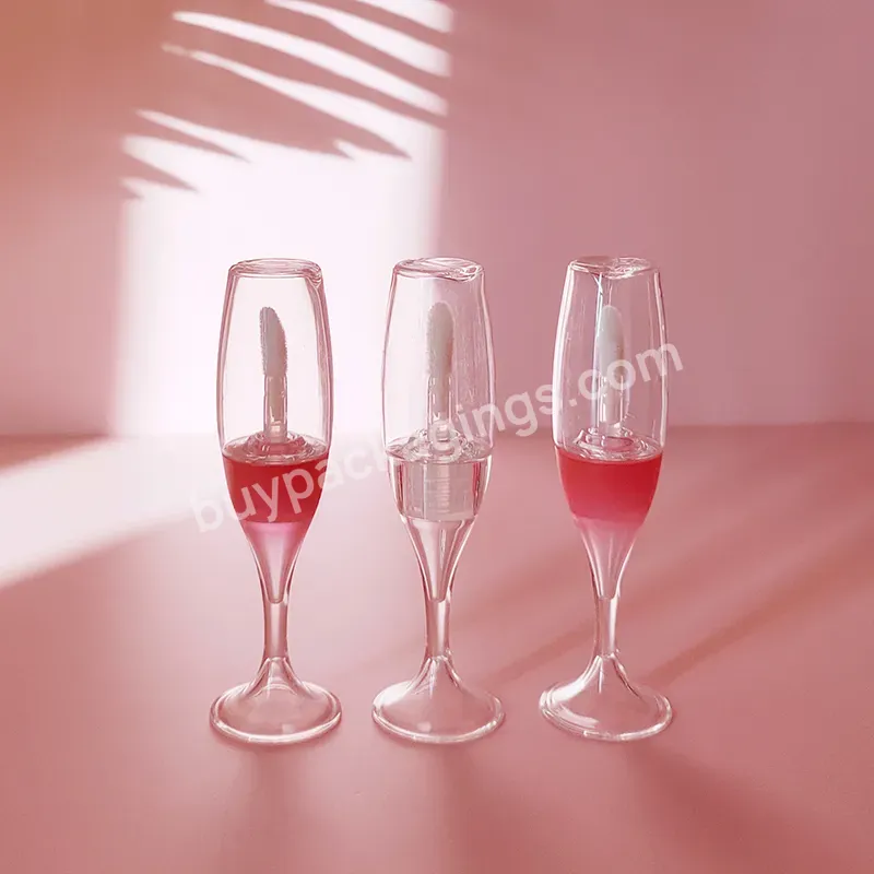 Tiny Clear Wineglass Lip Gloss Tubes Transparent Red Wine Glass Lip Gloss Bottles