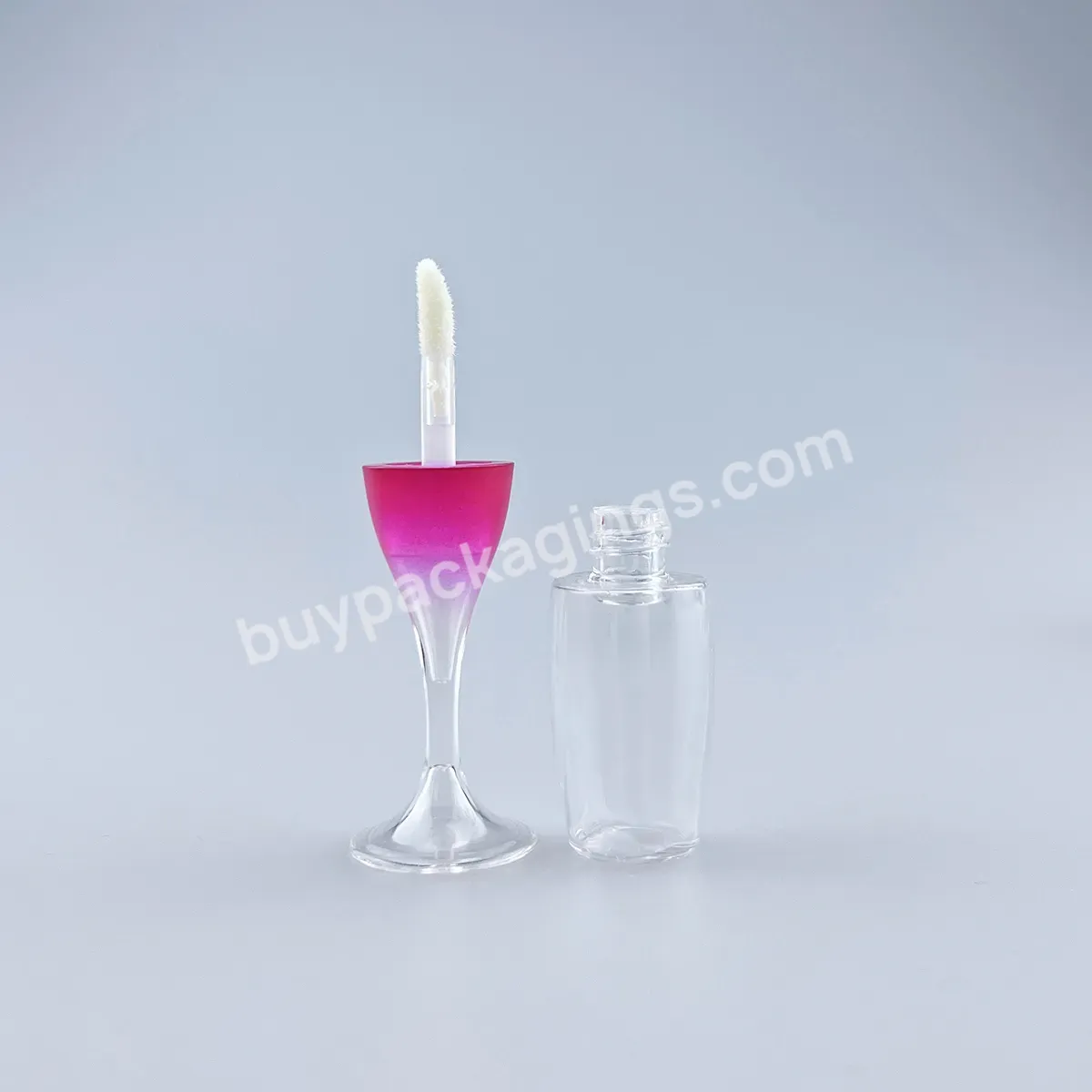 Tiny Clear Wineglass Lip Gloss Tubes Transparent Red Wine Glass Lip Gloss Bottles