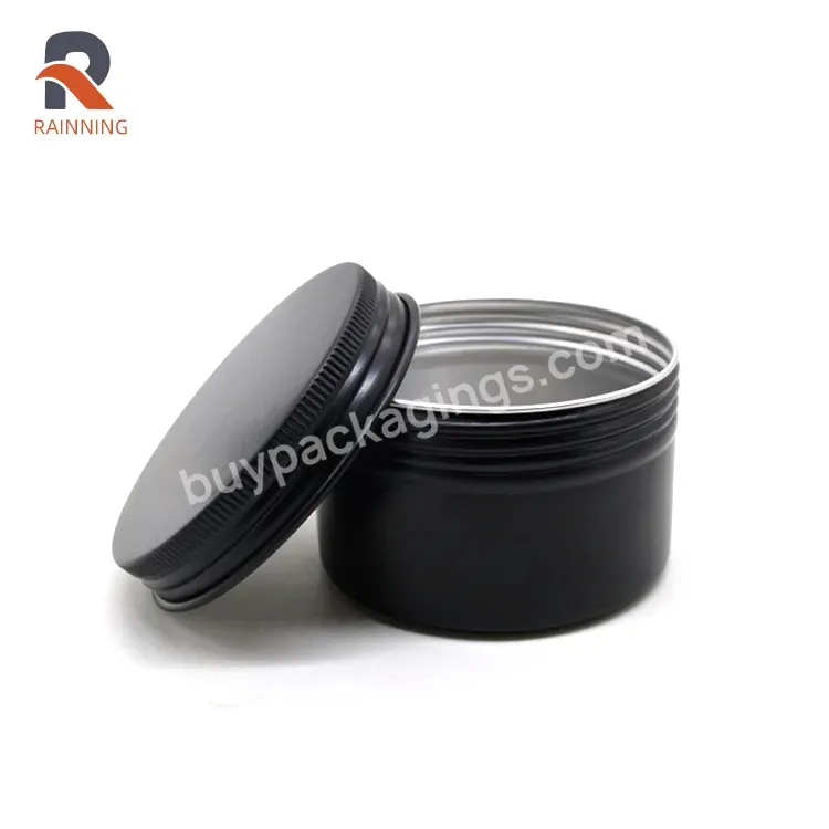 Tobacco Aluminum Can 120ml Empty Metal Container Black Matte Aluminum Jar Container With Screw Lid Packaging