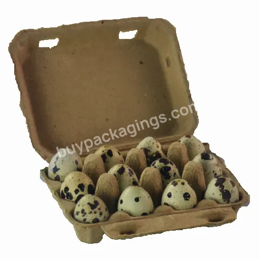 Top Flats 12 Cells Quail Egg Paper Pulp Carton Box Reusable Egg Container For Refrigerator Market Farmers Display
