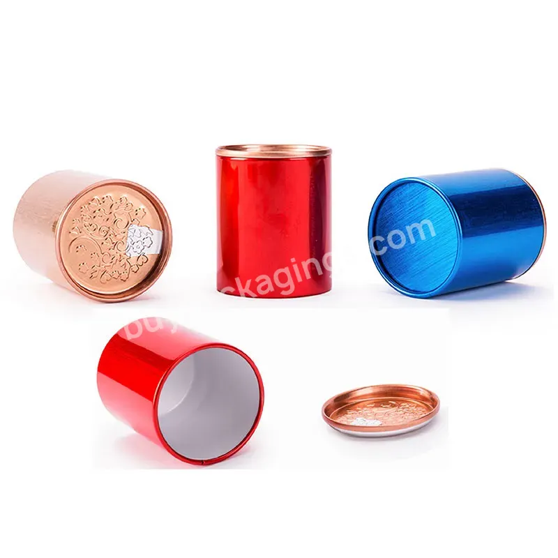 Top Food Grade Silver Gold Black Rose Gold Round Aluminium Tinplate Can With Screw Lid Small Round Coffee Spice Tea Metal Jar