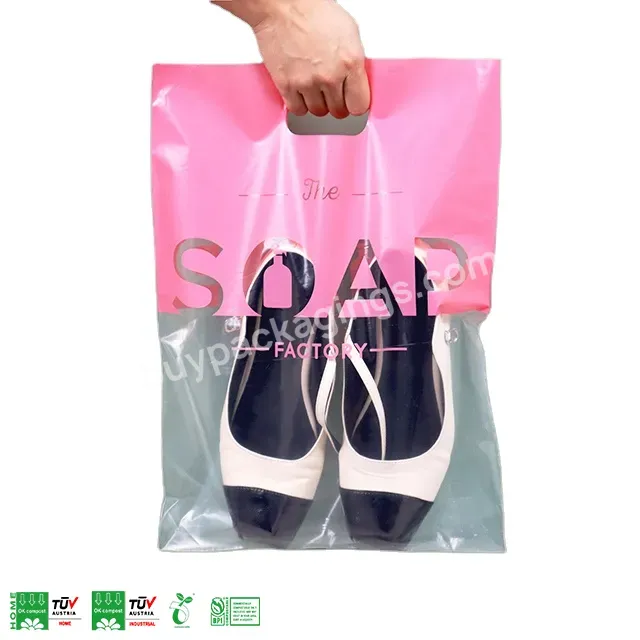 Top Quality Custom Logo Plastic Carry Bag,Die Cut Handle Shopping Bags Biodegradable Plastic Shopping Packaging Bag For Clothing