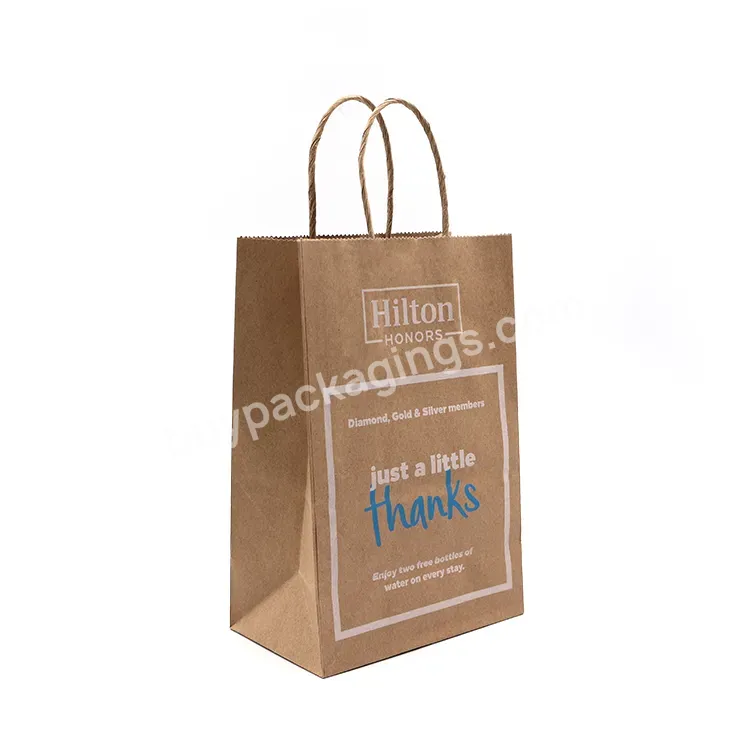Top Quality Eco Friendly Biodegradable Take Away Supermarket Restaurant White Kraft Paper Craft Bag