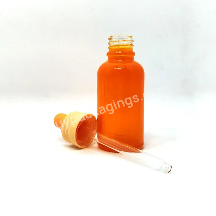 Top Quality Glass 50ml 100ml Empty Orange Round Bottle Essential Oil Bottle For Cosmetic Essential Oil Face Body Skincare